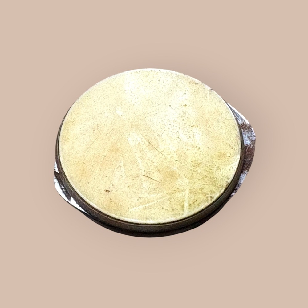 Vintage Cigar Cutter Mother of Pearl Pocket Folding White Fair Patina Round